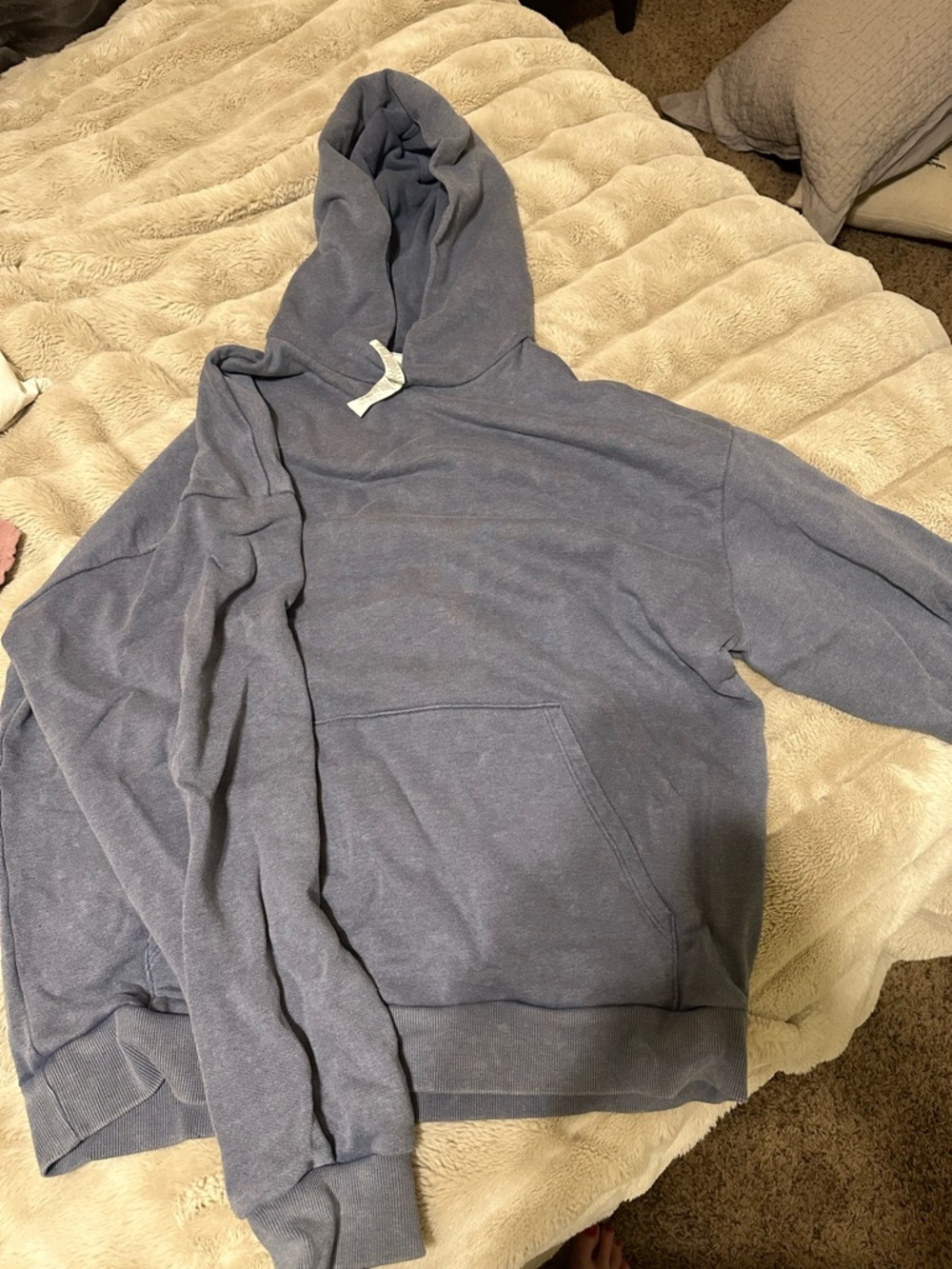 Alo yoga chill vintage wash Heather Slate Blue Hooded Sweatshirt